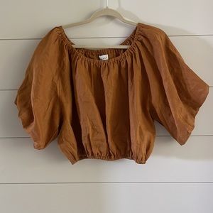 DISSH | linen cropped top